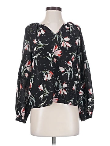 Rebecca Taylor Long Sleeve Silk Top (view 1)
