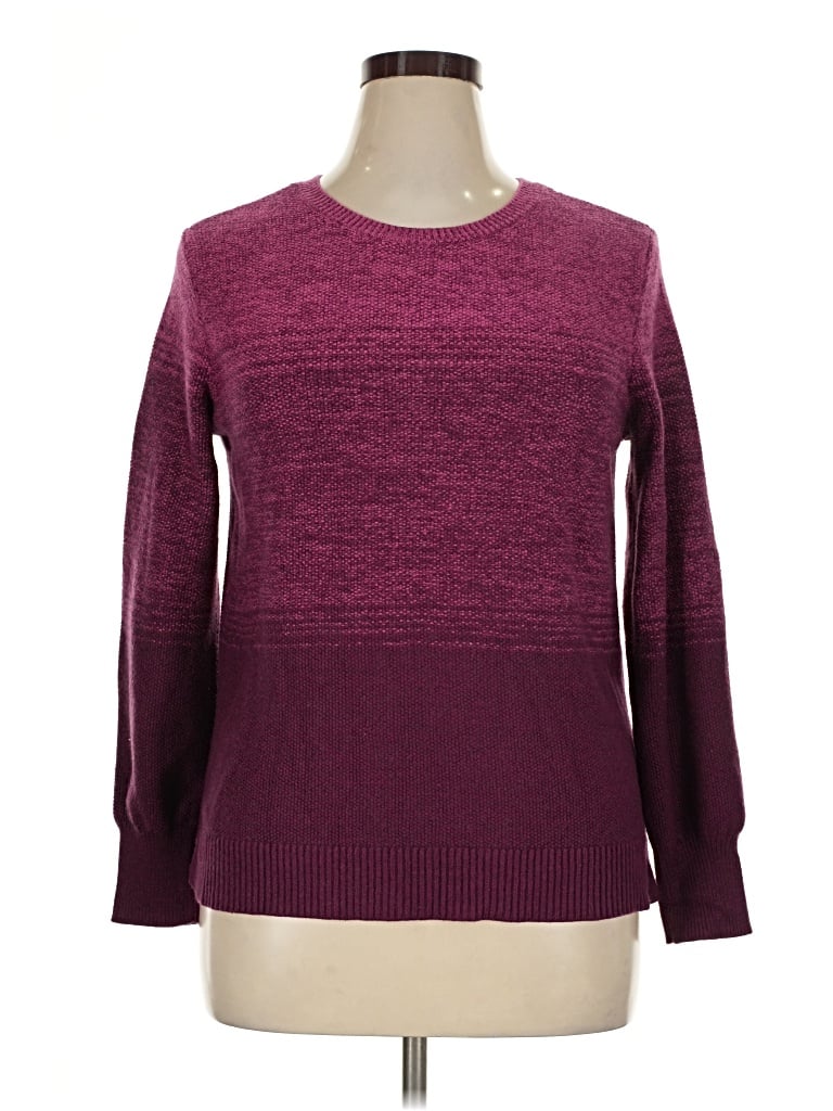 Pre-owned Gloria Vanderbilt Pullover Sweater In Burgundy