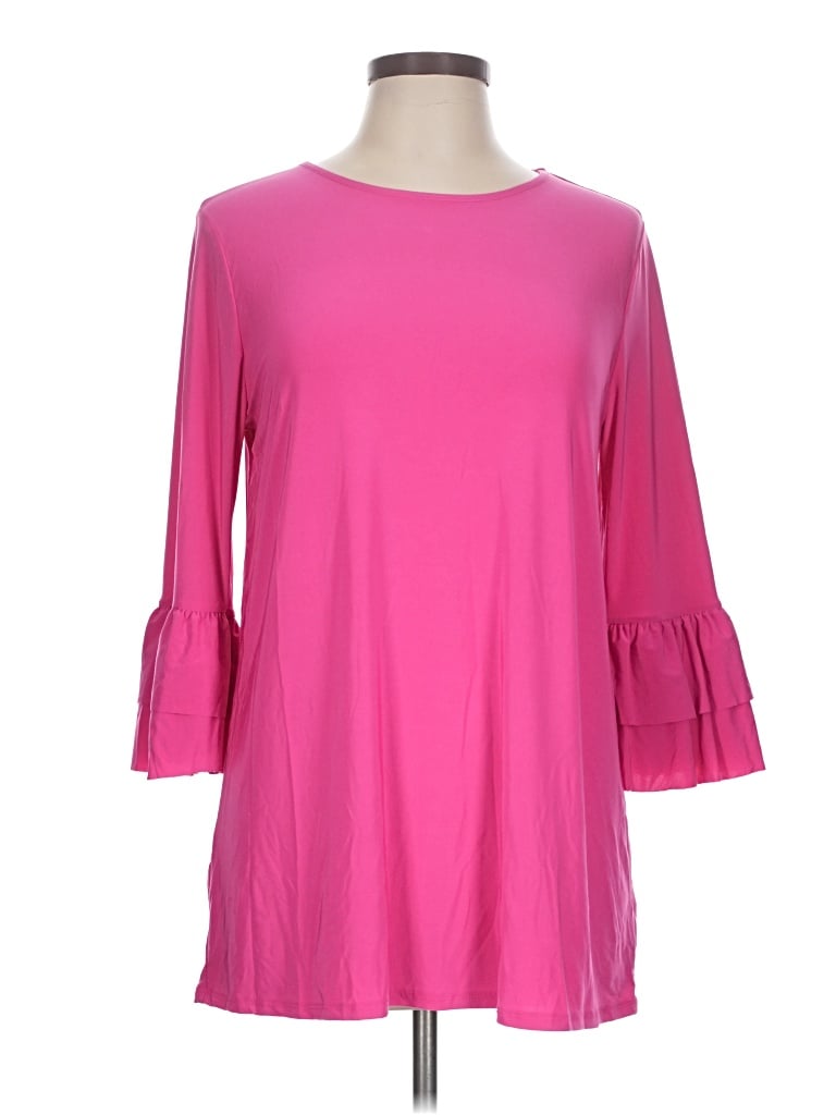 Pre-owned Cherish 3/4 Sleeve Top Pink Boatneck Tops