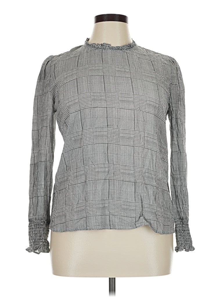 Pre-owned Maurices Long Sleeve Blouse In Gray