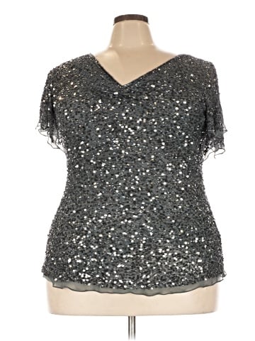 Adrianna Papell Short Sleeve Silk Top (view 1)