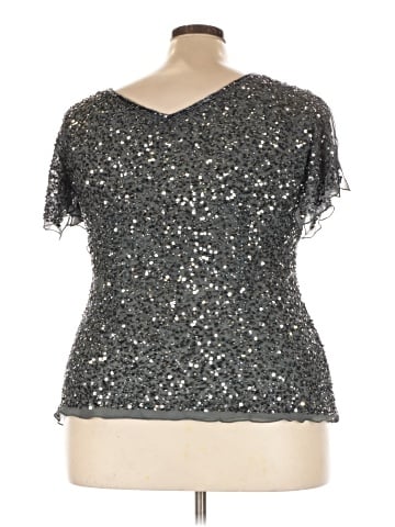Adrianna Papell Short Sleeve Silk Top (view 2)