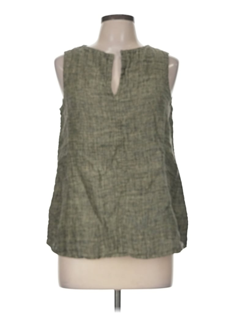 Pre-owned Flax Sleeveless Blouse In Green