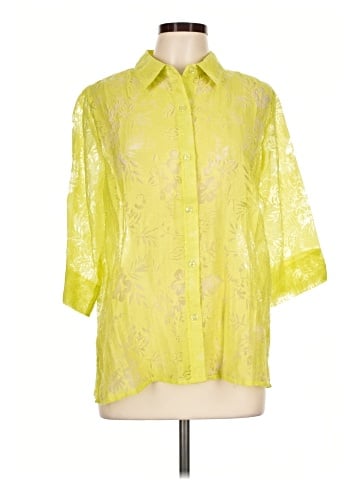 Salon Studio by Haband 3/4 Sleeve Button-Down Shirt (view 1)
