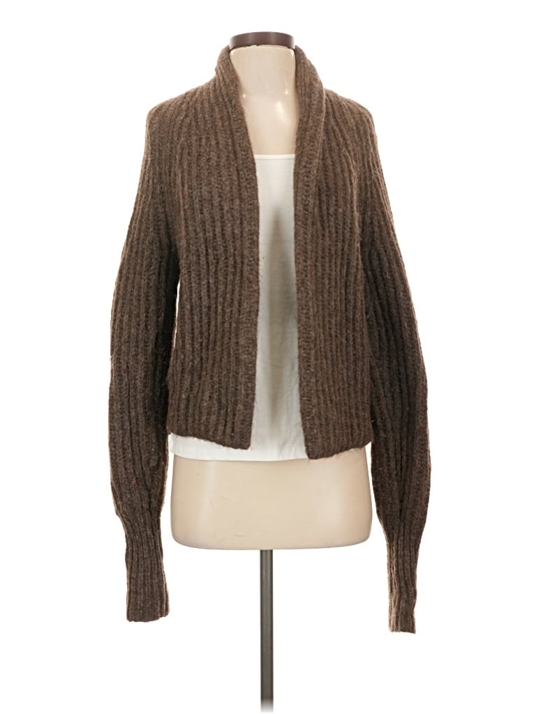 Pre-owned Vince Wool Cardigan Sweater In Brown