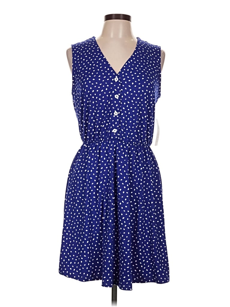 French Grey Casual Dress In Blue