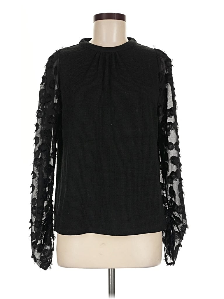 Pre-owned Thml Long Sleeve Blouse In Black