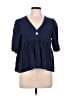 Unbranded Blue Short Sleeve Blouse Size L (estimated) - photo 1