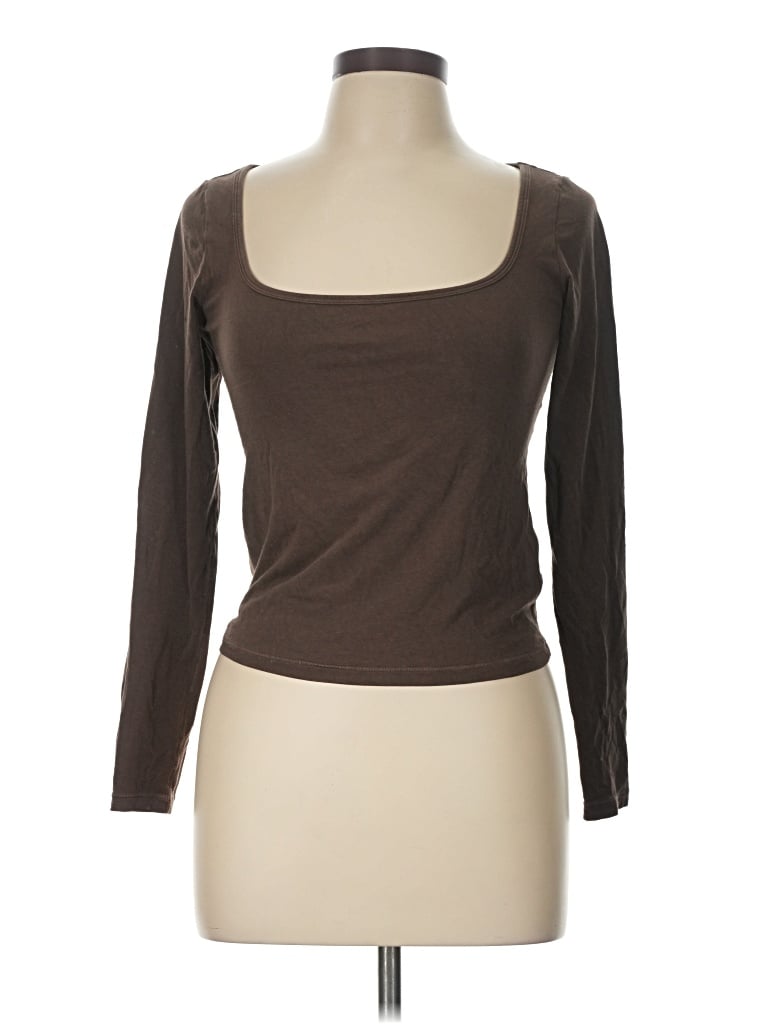 Pre-owned Skims 3/4 Sleeve T-shirt In Brown