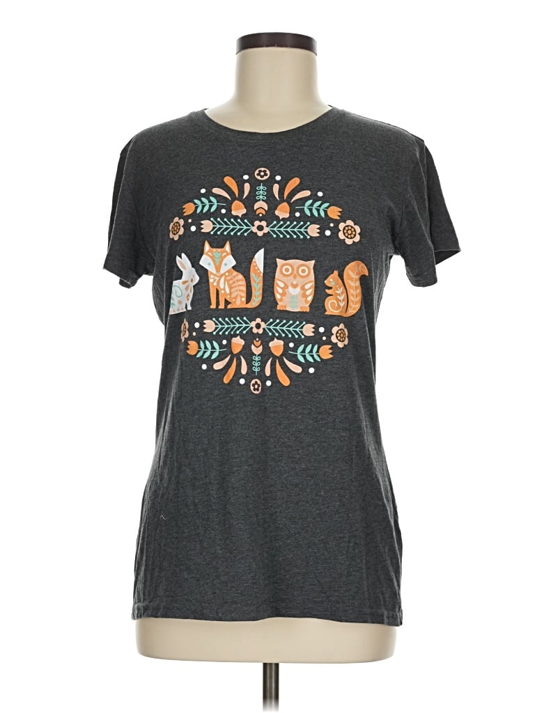 Pre-owned Instant Message Short Sleeve T-shirt In Gray