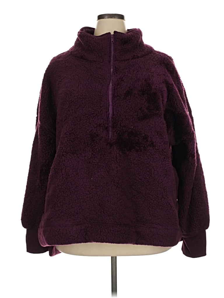 Pre-owned Lularoe Fleece Jacket In Burgundy