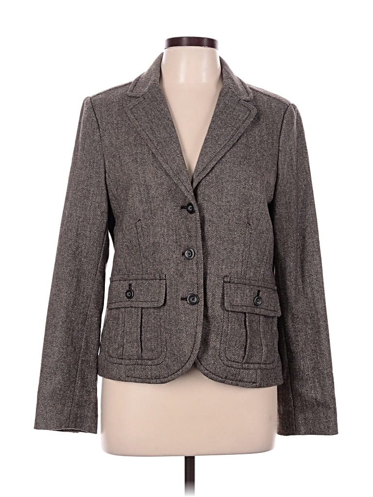 Pre-owned Eddie Bauer Wool Blazer Jacket In Gray