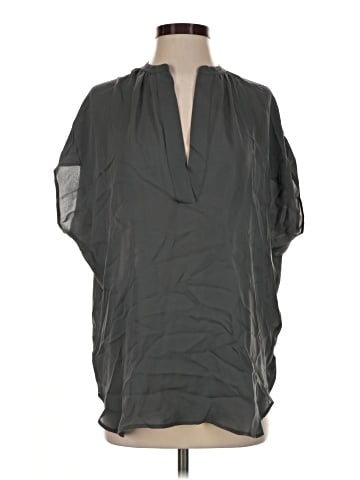 Vince. Short Sleeve Silk Top (view 1)