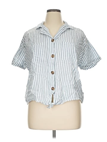 dip Short Sleeve Blouse (view 1)
