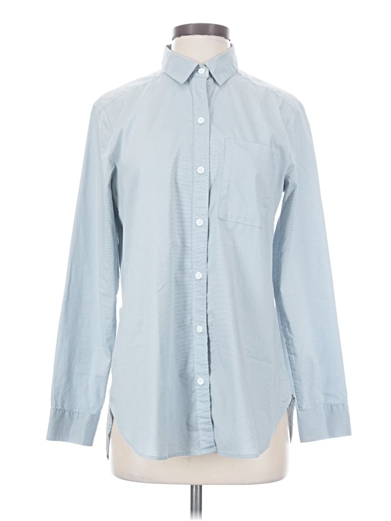 Pre-owned Eddie Bauer Long Sleeve Button Down Shirt In Blue