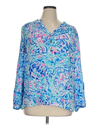 Lilly Pulitzer Long Sleeve Silk Top (view 1)