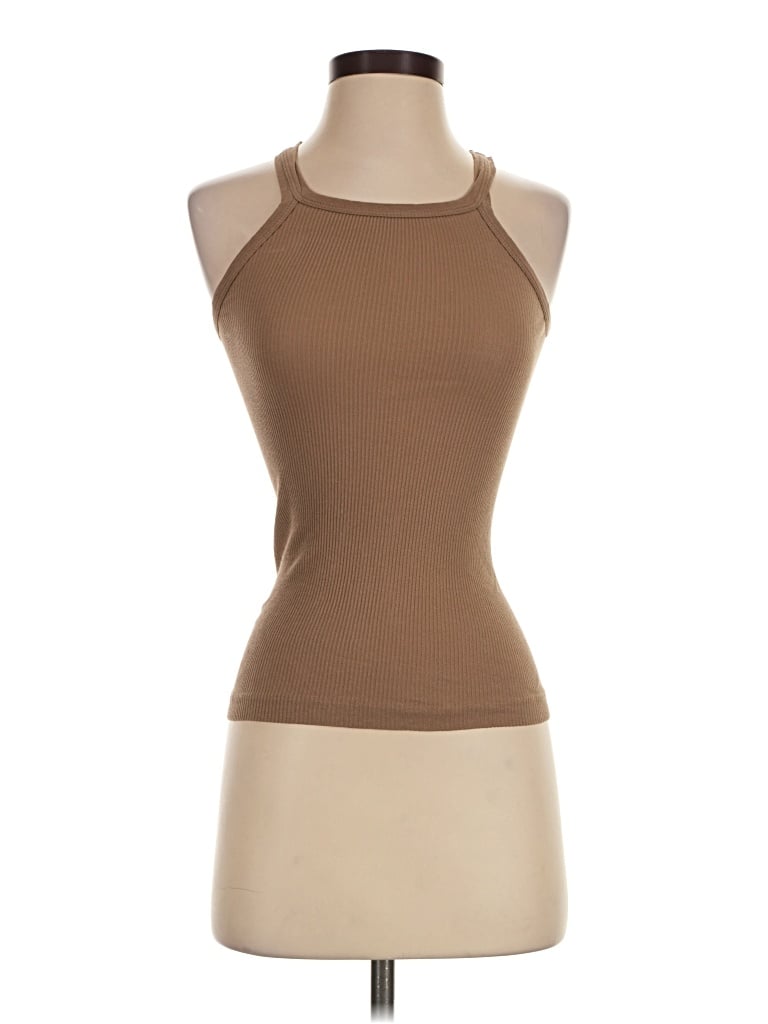 Pre-owned Denim Forum Tank Top Brown Halter Neckline Tops
