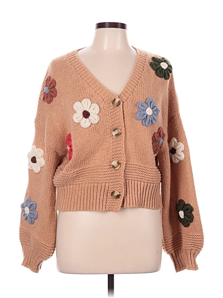 Pre-owned Entro Cardigan Sweater In Tan