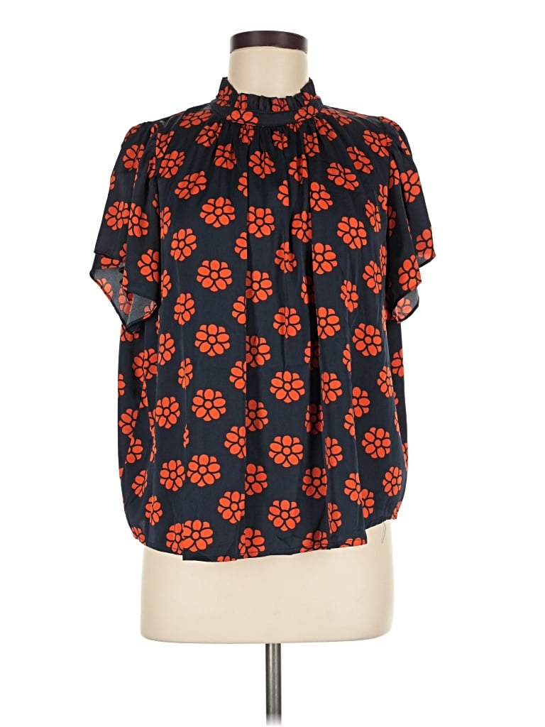 Pre-owned Thml Short Sleeve Blouse In Orange