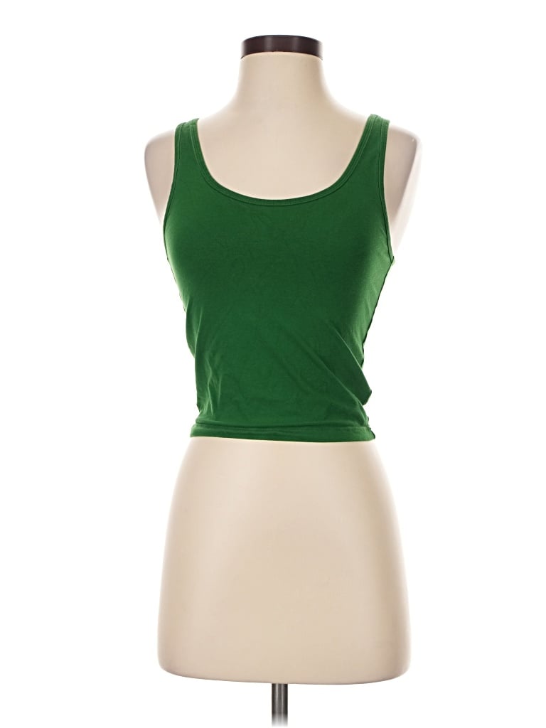 Pre-owned Tna Tank Top Green Strapless Neckline Tops