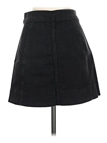 Madewell Metropolis Snap Jean Skirt in Rawley Black (view 2)