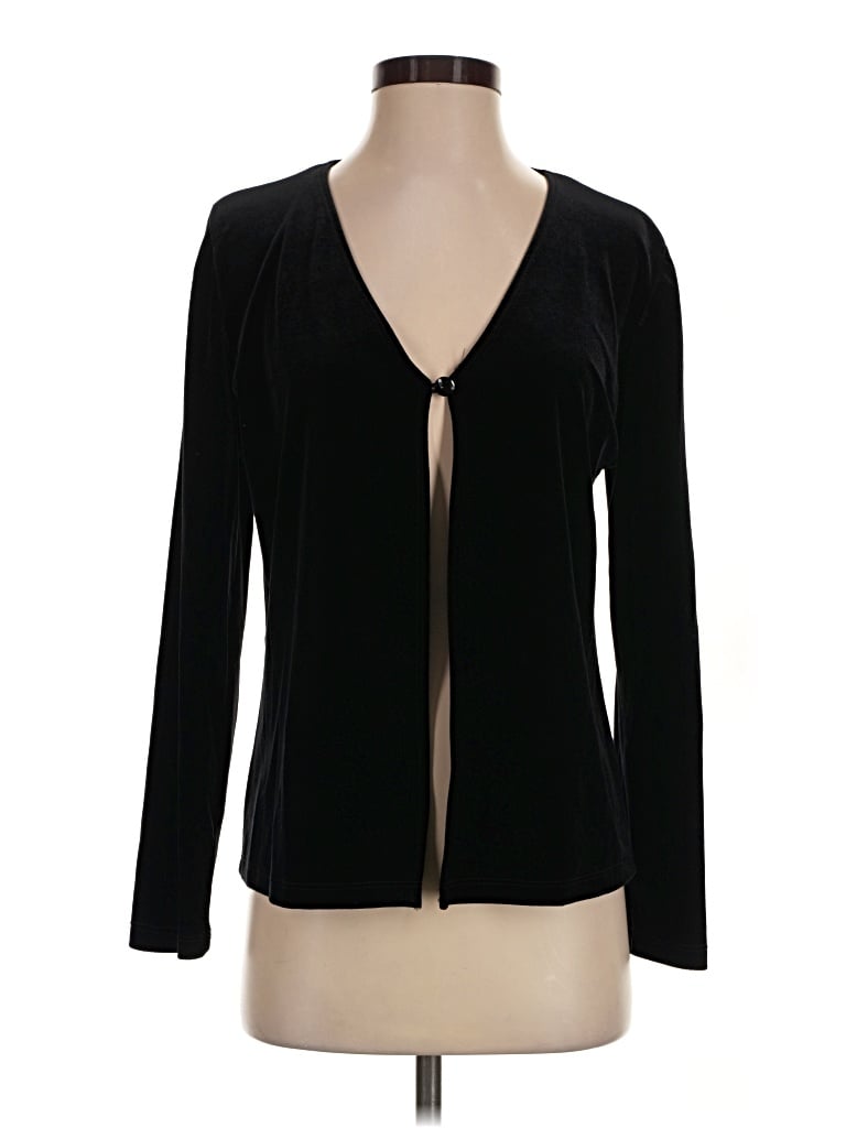 Pre-owned I.n. Studio Long Sleeve Top Black Plunge Neckline Tops