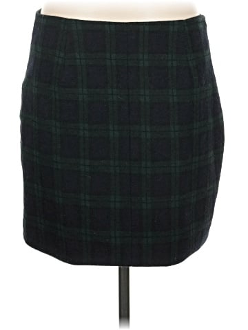 Madewell Zip Skirt in Dark Plaid (view 1)