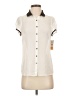 Zara Basic 100% Polyester Ivory Short Sleeve Blouse Size S - photo 1