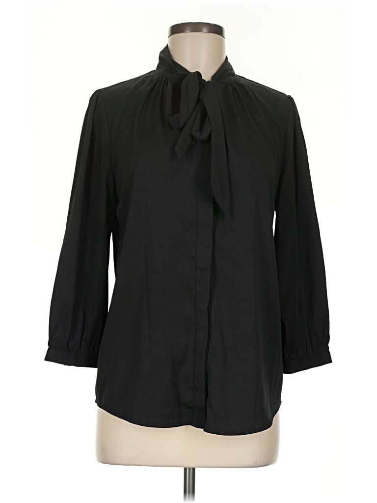 Pre-owned Ellison 3/4 Sleeve Blouse In Black