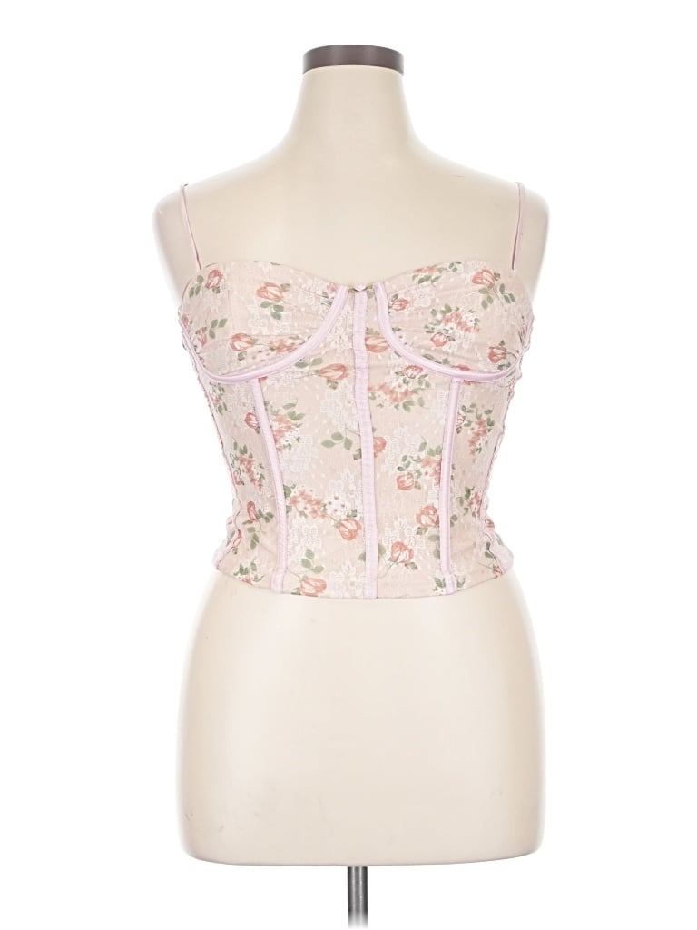 Pre-owned Pretty Garbage Sleeveless Top Pink Strapless Neckline Tops