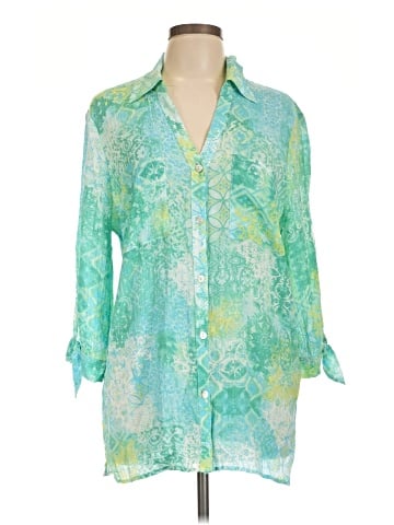 Ruby Rd. 3/4 Sleeve Button-Down Shirt (view 1)