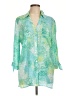 Ruby Rd. Paisley Green 3/4 Sleeve Button-Down Shirt Size L - photo 1
