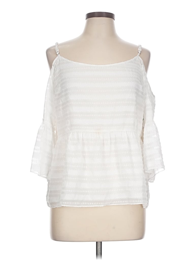 Pre-owned 1.state 3/4 Sleeve Blouse In White