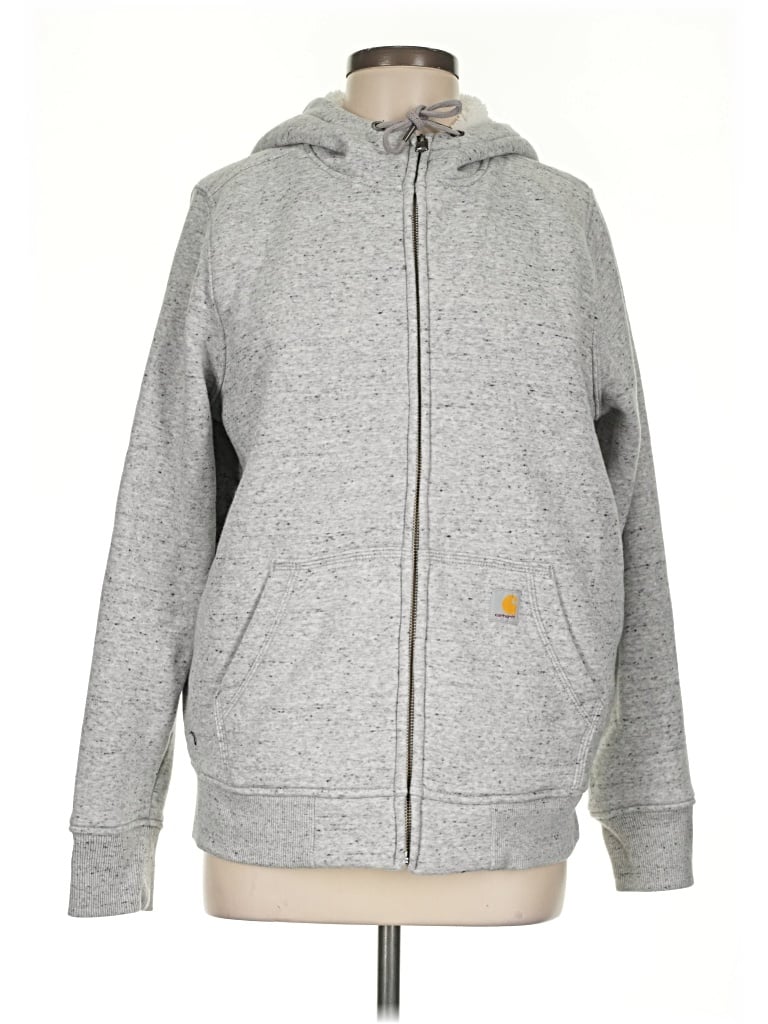 Pre-owned Carhartt Zip Up Hoodie In Gray
