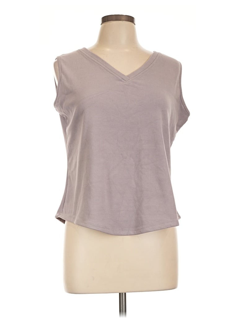 Pre-owned Coco + Carmen Sleeveless Top Gray V-neck Tops