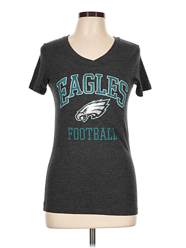 Pre-owned Nfl Short Sleeve Top Gray Scoop Neck Tops