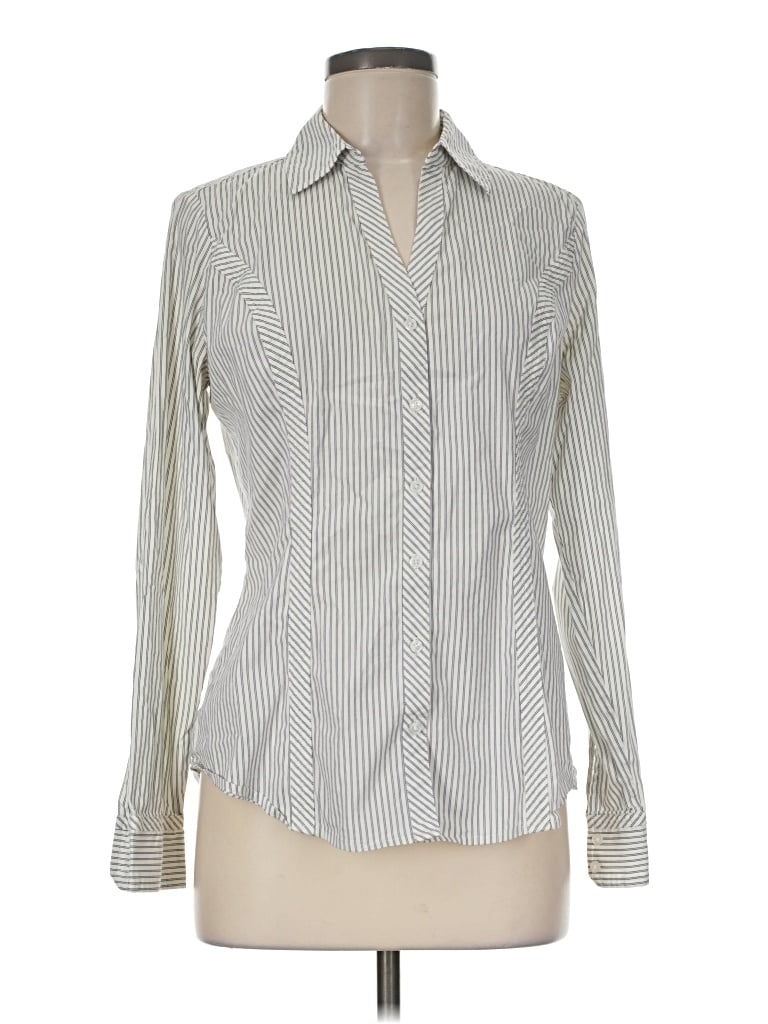 Pre-owned Express Long Sleeve Button Down Shirt In Gray