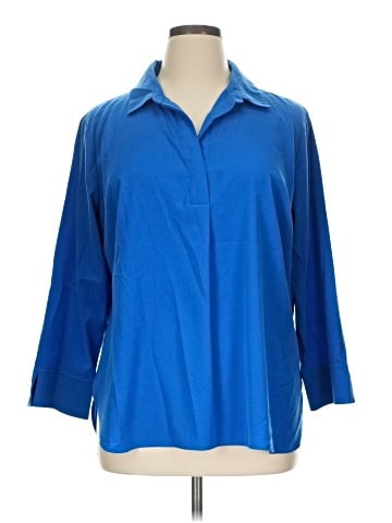 Investments 3/4 Sleeve Button-Down Shirt (view 1)