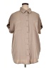 Zenana 100% Polyester Solid Tan Short Sleeve Blouse Size XL - photo 1