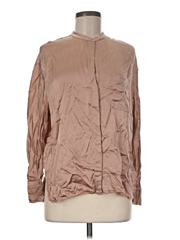 Vince. Long Sleeve Silk Top (view 1)