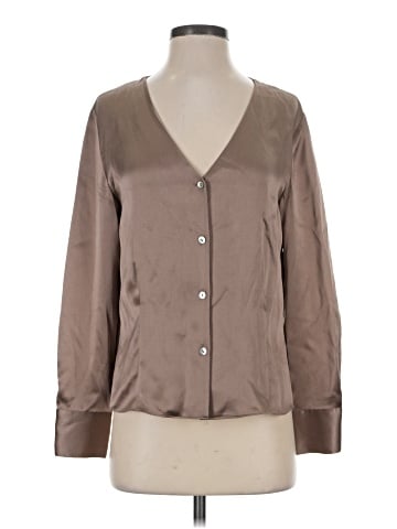 Vince. Long Sleeve Silk Top (view 1)