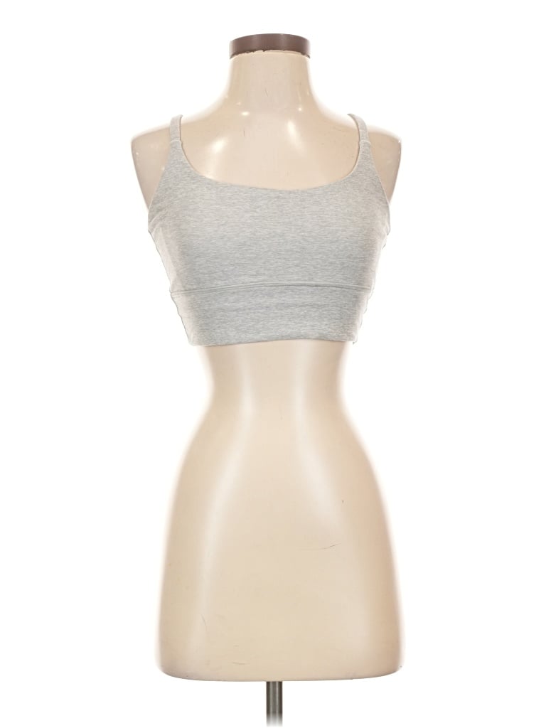 Pre-owned Vuori Tank Top Silver Strapless Neckline Tops