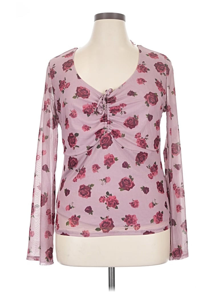 Pre-owned Self Esteem Long Sleeve Blouse In Pink