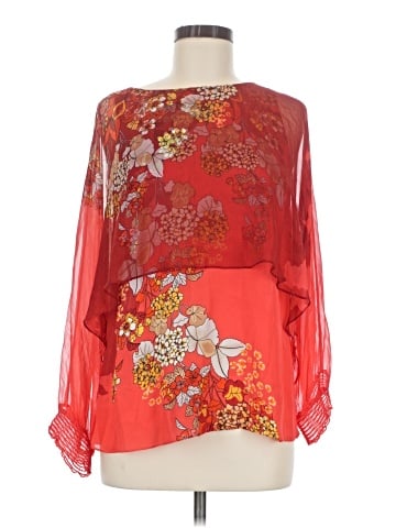 Elie Tahari Long Sleeve Silk Top (view 1)