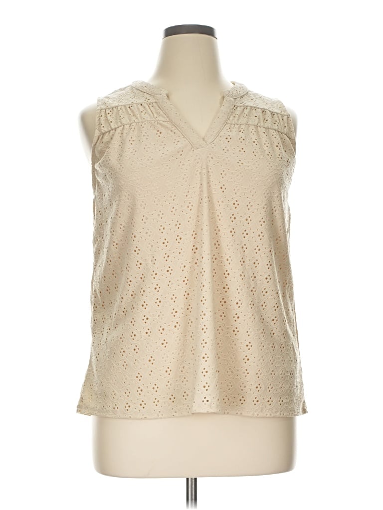 Pre-owned Gilli Sleeveless Blouse In Ivory