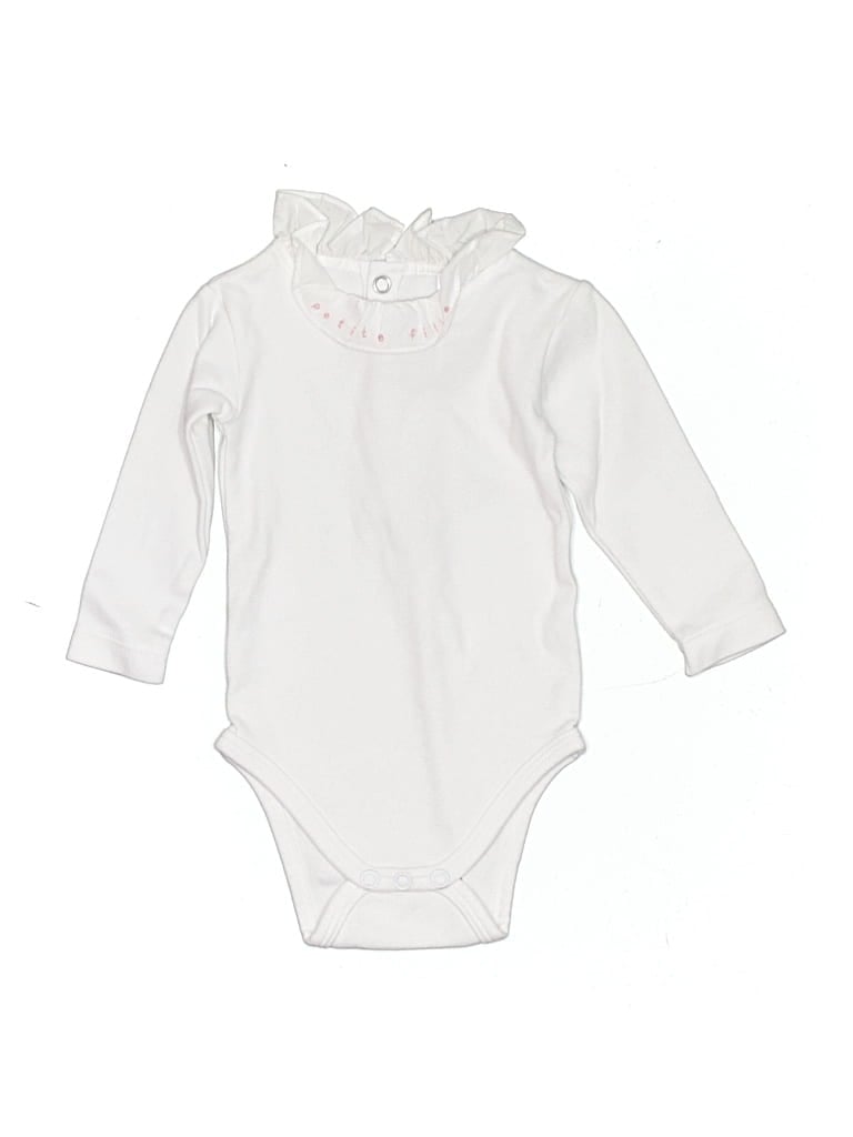 Pre-owned Jacadi Babies' Long Sleeve Onesie In White