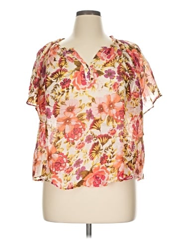 Fig & Flower Short Sleeve Blouse (view 1)