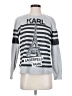 Karl Lagerfeld Paris Graphic Silver Pullover Sweater Size S - photo 1