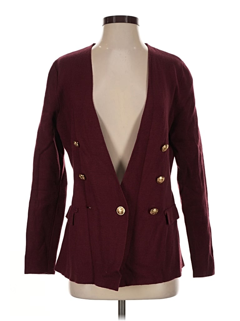 Pre-owned Express Blazer Jacket In Burgundy