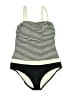 Venus Stripes Black One Piece Swimsuit Size 12 - photo 1